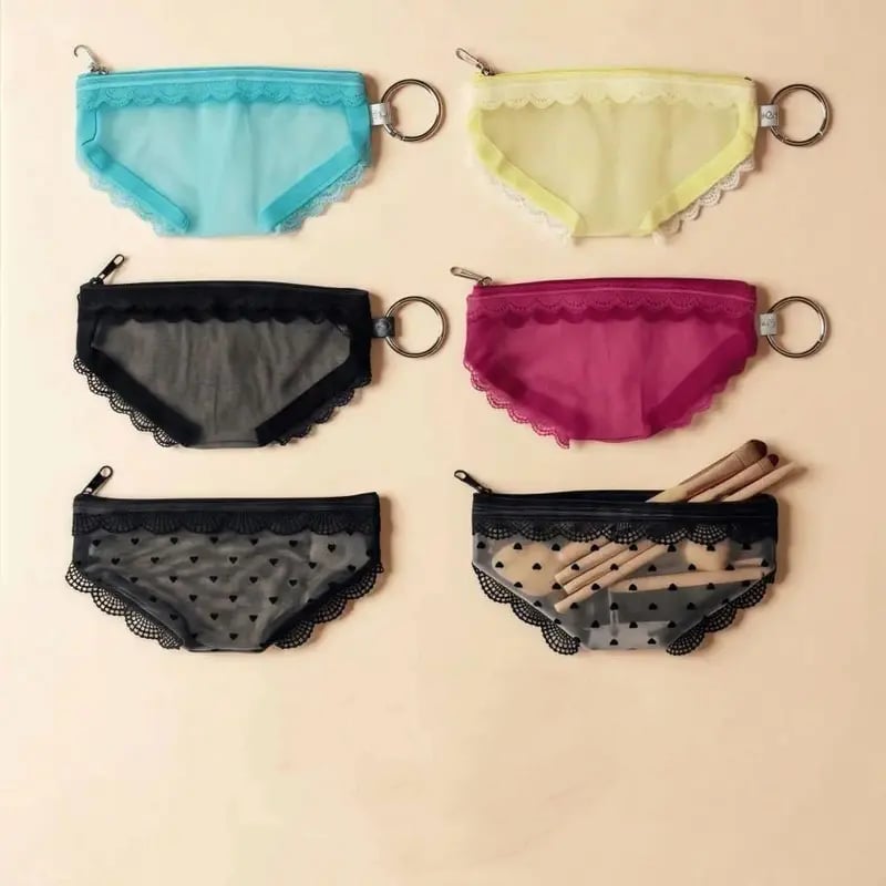 Unique Panties Shape Mesh Cosmetic Bag🩲