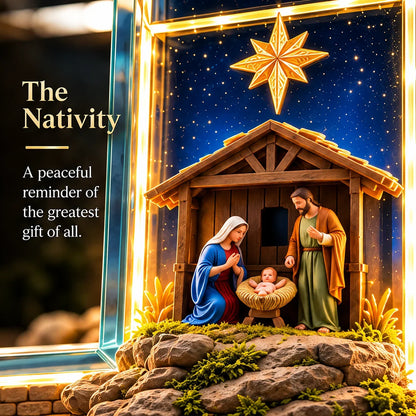 🙏 The Story of Jesus LED Cross Lamp ✝️✨ 6 Biblical Scenes & Meaningful Christian Gift