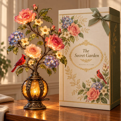 🌹✨ Eternal Bloom™ Rose & Cardinal Table Lamp – Vintage Floral Light-Up Home Decor
