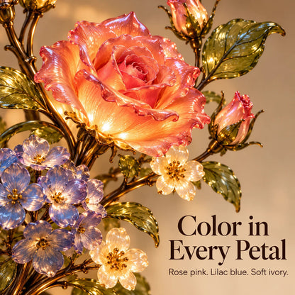🌹✨ Eternal Bloom™ Rose & Cardinal Table Lamp – Vintage Floral Light-Up Home Decor