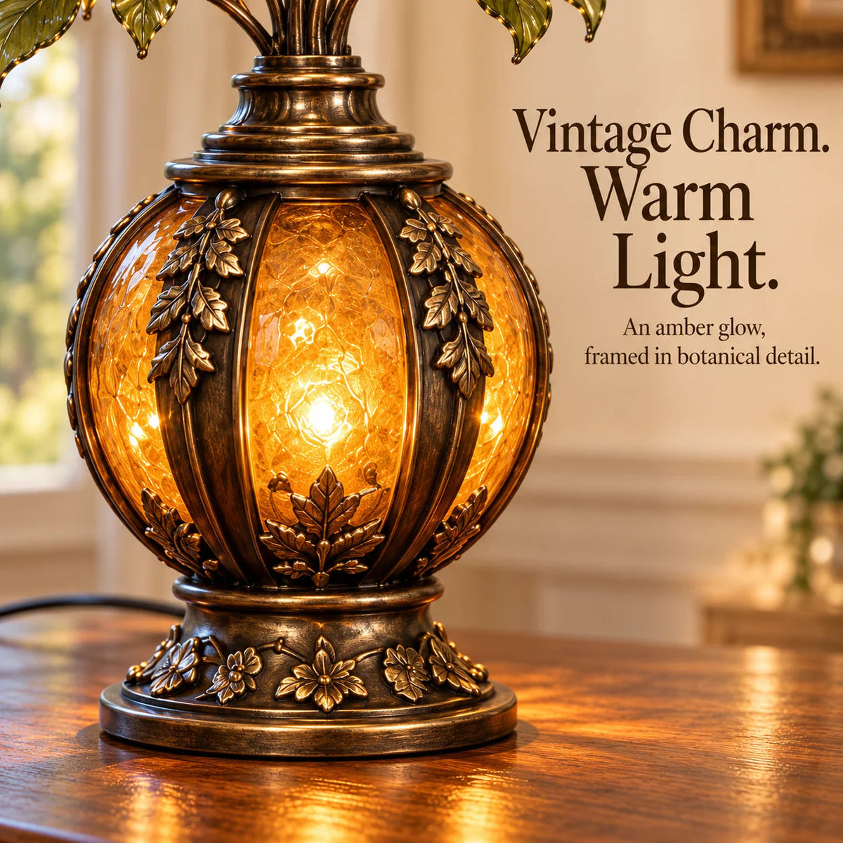 🌹✨ Eternal Bloom™ Rose & Cardinal Table Lamp – Vintage Floral Light-Up Home Decor