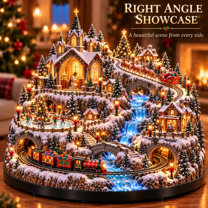 ✨ LAST DAY 49% OFF 🔥 Lighted Animated Christmas Village with Train, Reindeer Sleigh & Waterfall ✨
