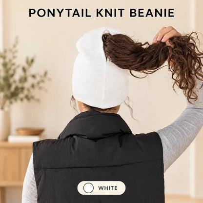 🧲 Women's Magnetic Ponytail Beanie – Hat with Magnetic Hair Opening for Ponytails, Buns & Braids