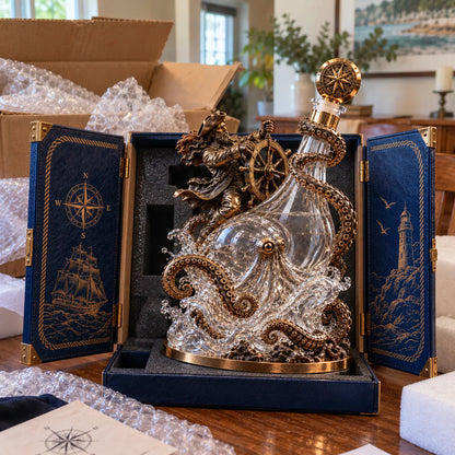 ⚓ Stormbound Captain & Deep-Sea Octopus Whiskey Decanter – 2026 Nautical Collector’s Edition 🥃