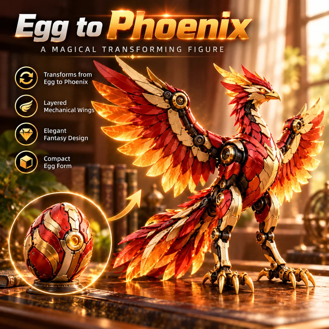 🔥last Day 49% Off -🦅 American Eagle Transforming Egg – Stars & Stripes Mechanical Figure With Bold Wing Details！！！