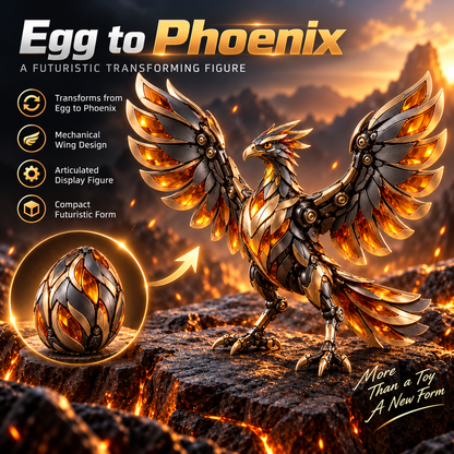 🔥 Mechanical Transforming Phoenix Egg - 2-in-1 Sci-Fi Figure