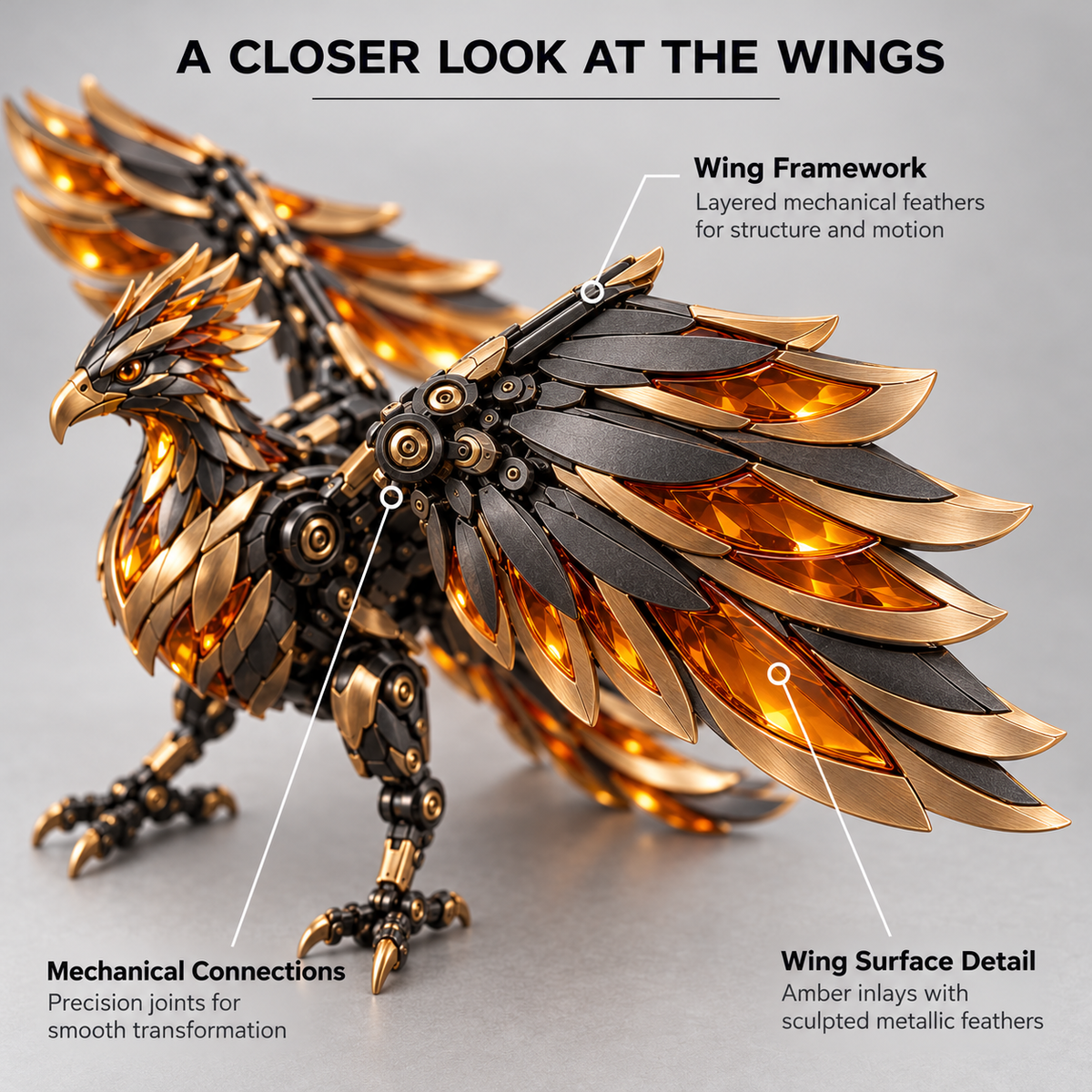 🔥 Mechanical Transforming Phoenix Egg - 2-in-1 Sci-Fi Figure