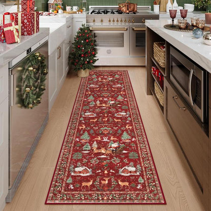 Christmas Deer Santa Long Rug🎅