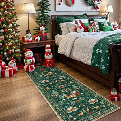 Christmas Deer Santa Long Rug🎅