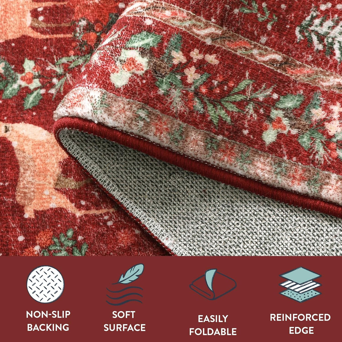 Christmas Deer Santa Long Rug🎅