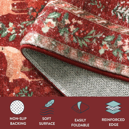 Christmas Deer Santa Long Rug🎅