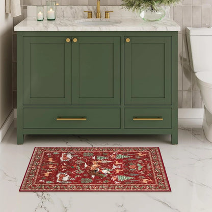 Christmas Deer Santa Long Rug🎅