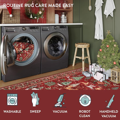Christmas Deer Santa Long Rug🎅