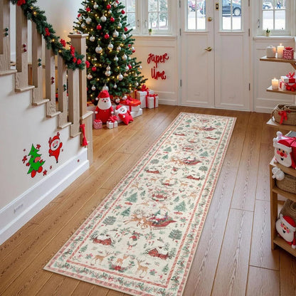 Christmas Deer Santa Long Rug🎅