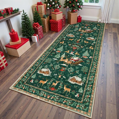 Christmas Deer Santa Long Rug🎅