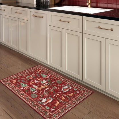 Christmas Deer Santa Long Rug🎅