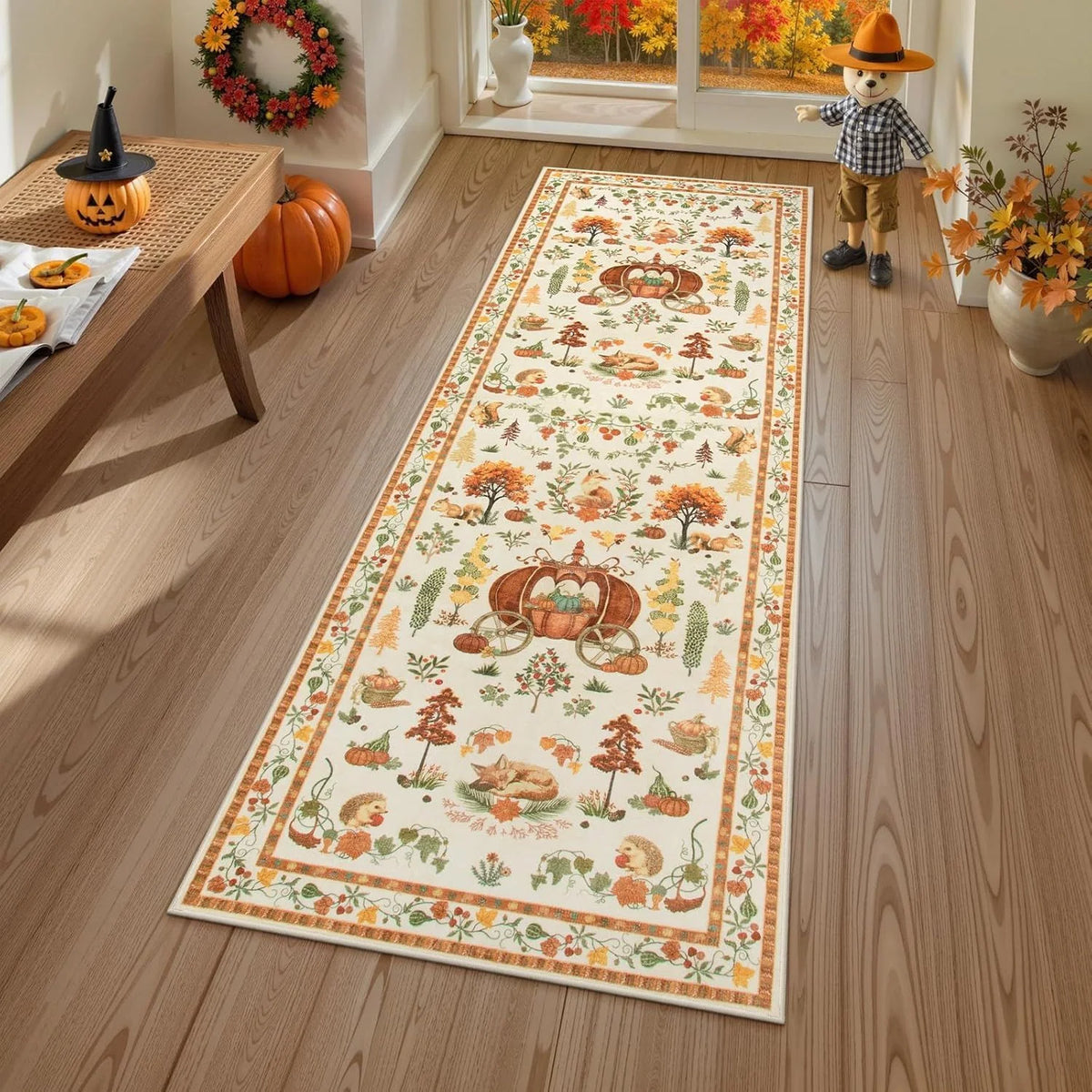 Christmas Deer Santa Long Rug🎅