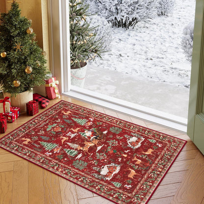 Christmas Deer Santa Long Rug🎅