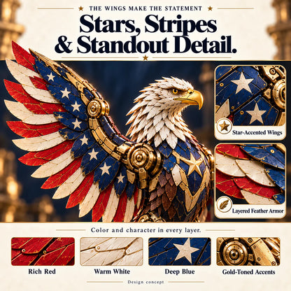 ⌛last Day 49% Off -🦅 American Eagle Transforming Egg – Stars & Stripes Mechanical Figure With Bold Wing Details