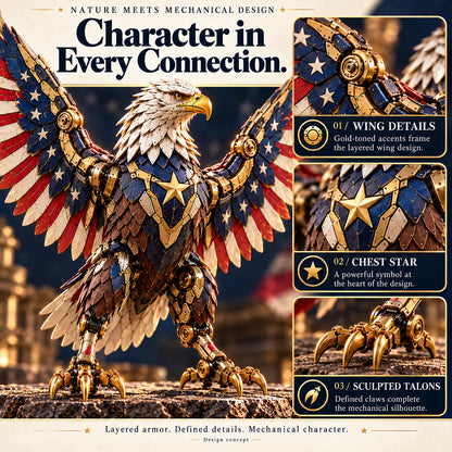 ⌛last Day 49% Off -🦅 American Eagle Transforming Egg – Stars & Stripes Mechanical Figure With Bold Wing Details
