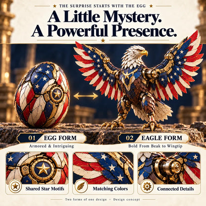 🔥last Day 49% Off -🦅 American Eagle Transforming Egg – Stars & Stripes Mechanical Figure With Bold Wing Details！！！