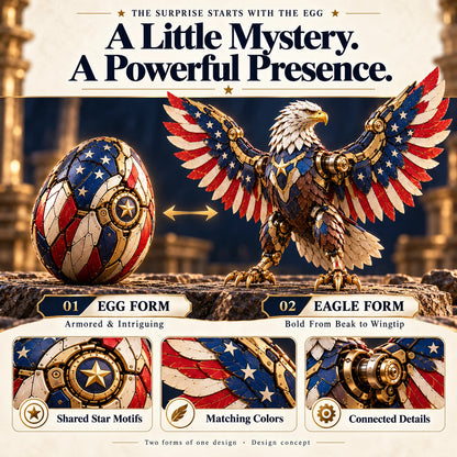 ⌛last Day 49% Off -🦅 American Eagle Transforming Egg – Stars & Stripes Mechanical Figure With Bold Wing Details