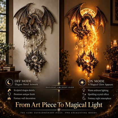 🔥 49 % Rabatt – 🐉 Dragonfire Moonlight-Wandleuchte | Magische Fantasy-Burg-Deko 🌙
