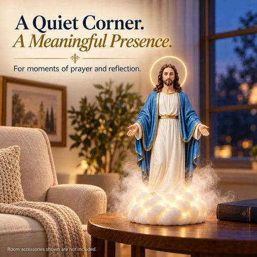🎁 Last Day 49% Off✝️✨ Heavenly Grace™ – Glowing Jesus Humidifier with Gentle Mist ☁️❤️