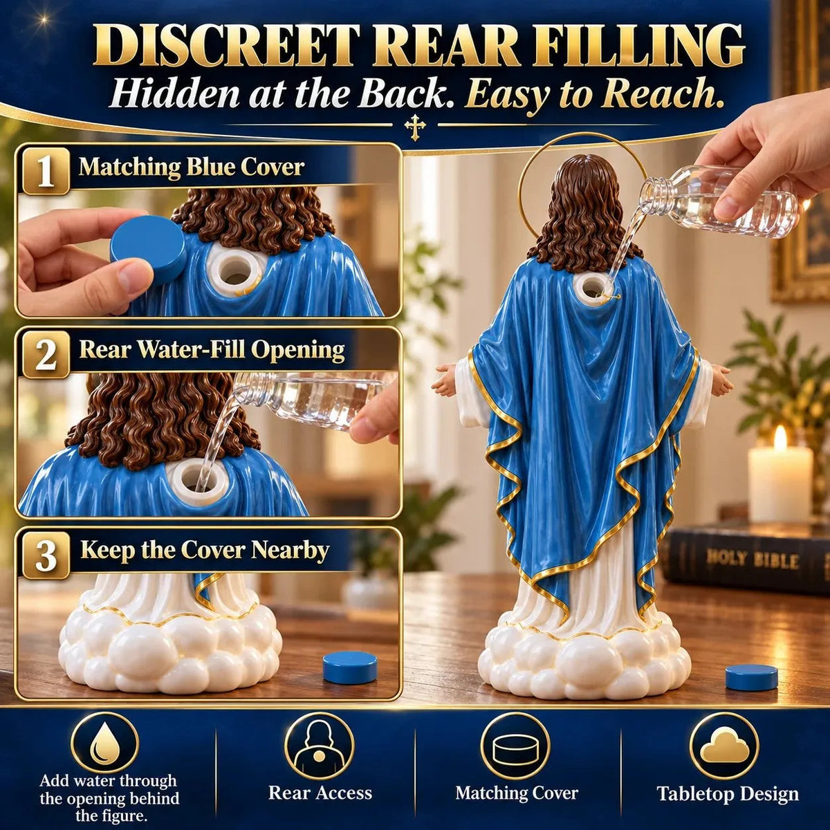 🎁 Last Day 49% Off✝️✨ Heavenly Grace™ – Glowing Jesus Humidifier with Gentle Mist ☁️❤️