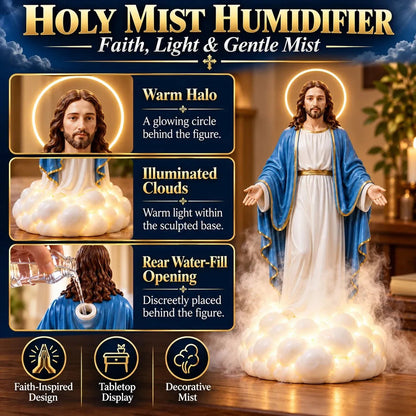 🎁 Last Day 49% Off✝️✨ Heavenly Grace™ – Glowing Jesus Humidifier with Gentle Mist ☁️❤️