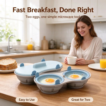 🥚 Microwave Egg Poacher 🍳 Quick 2-Egg Breakfast Cooker