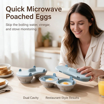 🥚 Microwave Egg Poacher 🍳 Quick 2-Egg Breakfast Cooker