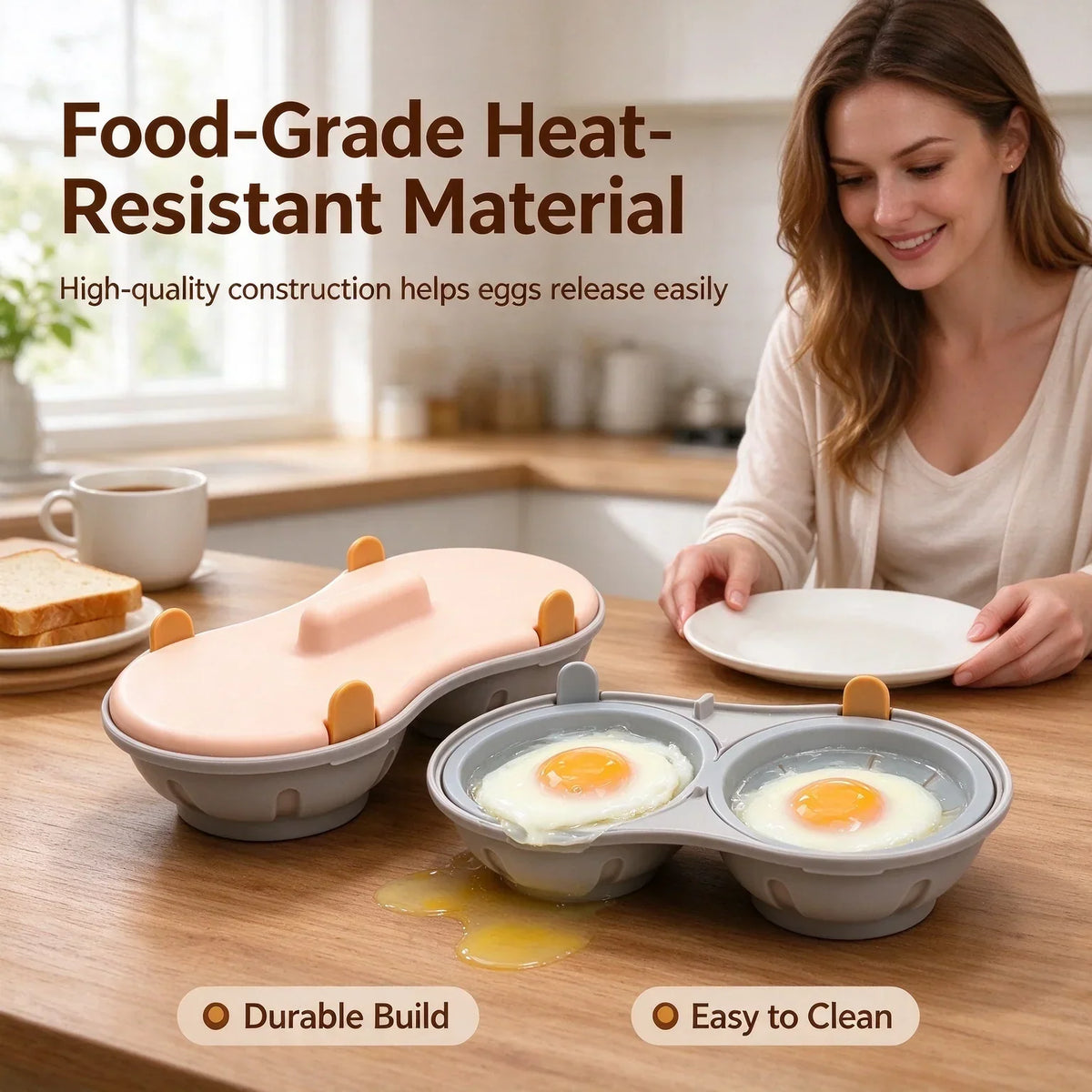 🥚 Microwave Egg Poacher 🍳 Quick 2-Egg Breakfast Cooker