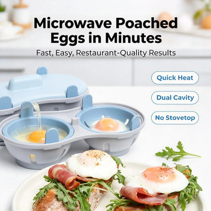 🥚 Microwave Egg Poacher 🍳 Quick 2-Egg Breakfast Cooker