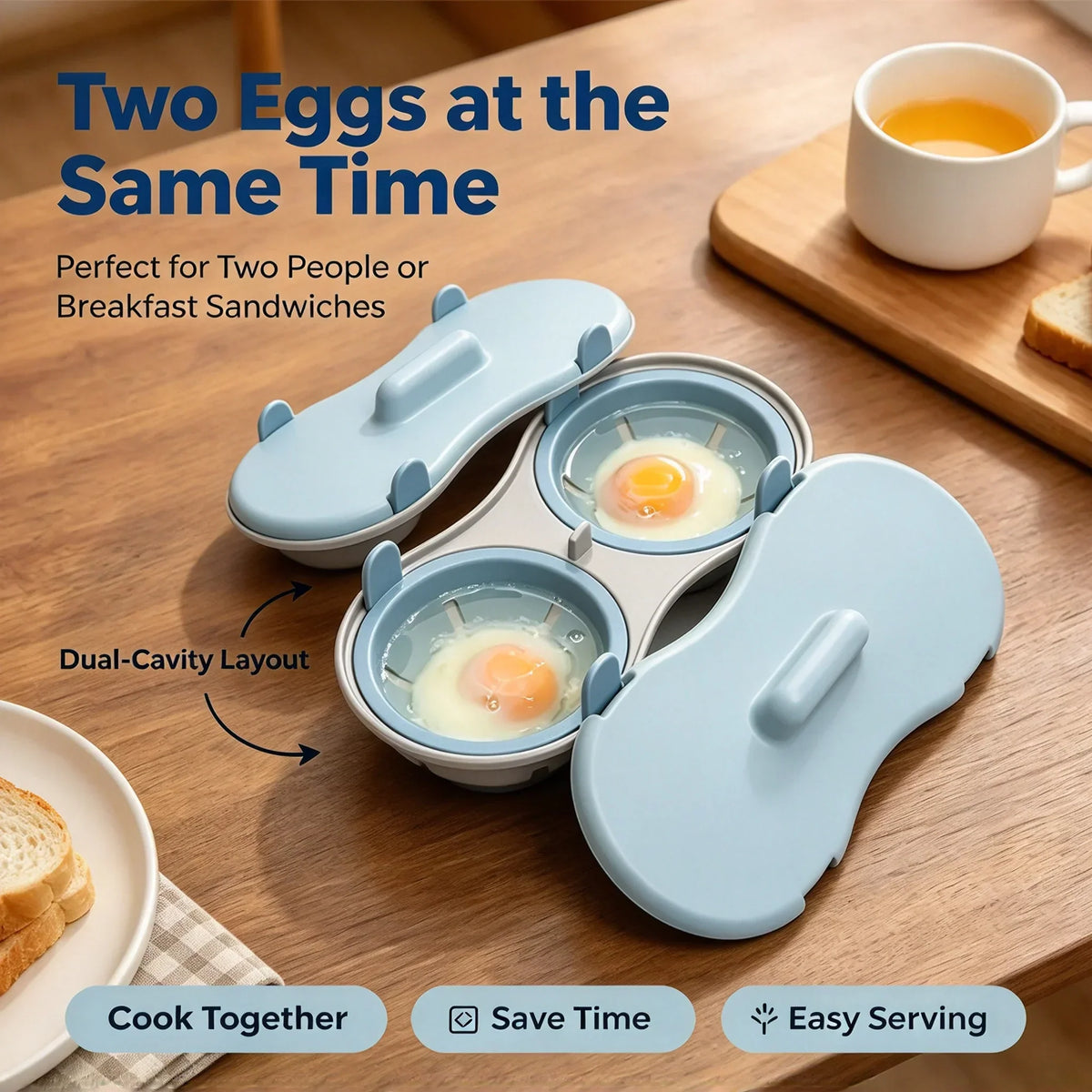 🥚 Microwave Egg Poacher 🍳 Quick 2-Egg Breakfast Cooker