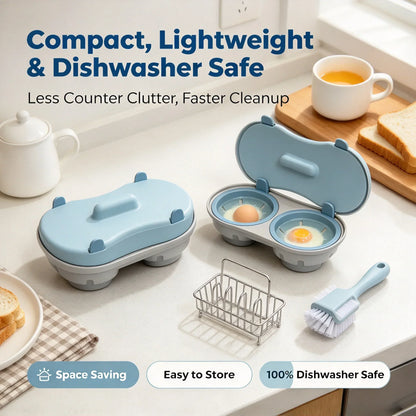 🥚 Microwave Egg Poacher 🍳 Quick 2-Egg Breakfast Cooker