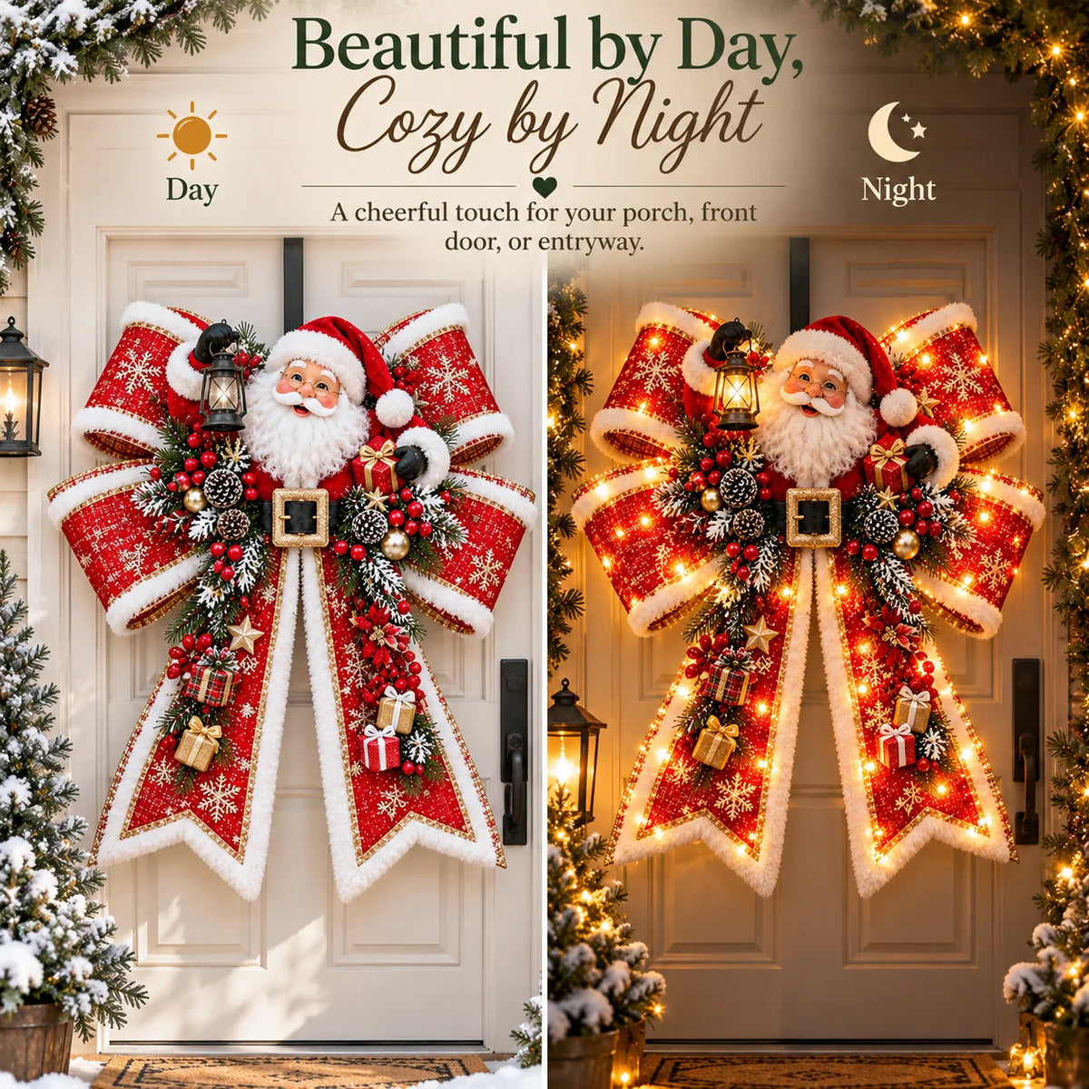🎀 Oversized Light-Up Christmas Bows — 6 Festive Styles for a Magical Holiday Welcome ✨🎄
