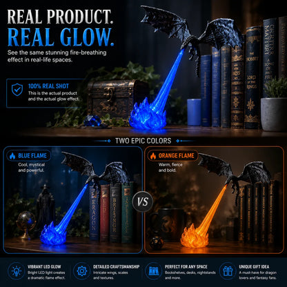 🐉 50% OFF Fire-Breathing Dragon Book Nook Light – Floating Fantasy Shelf Display