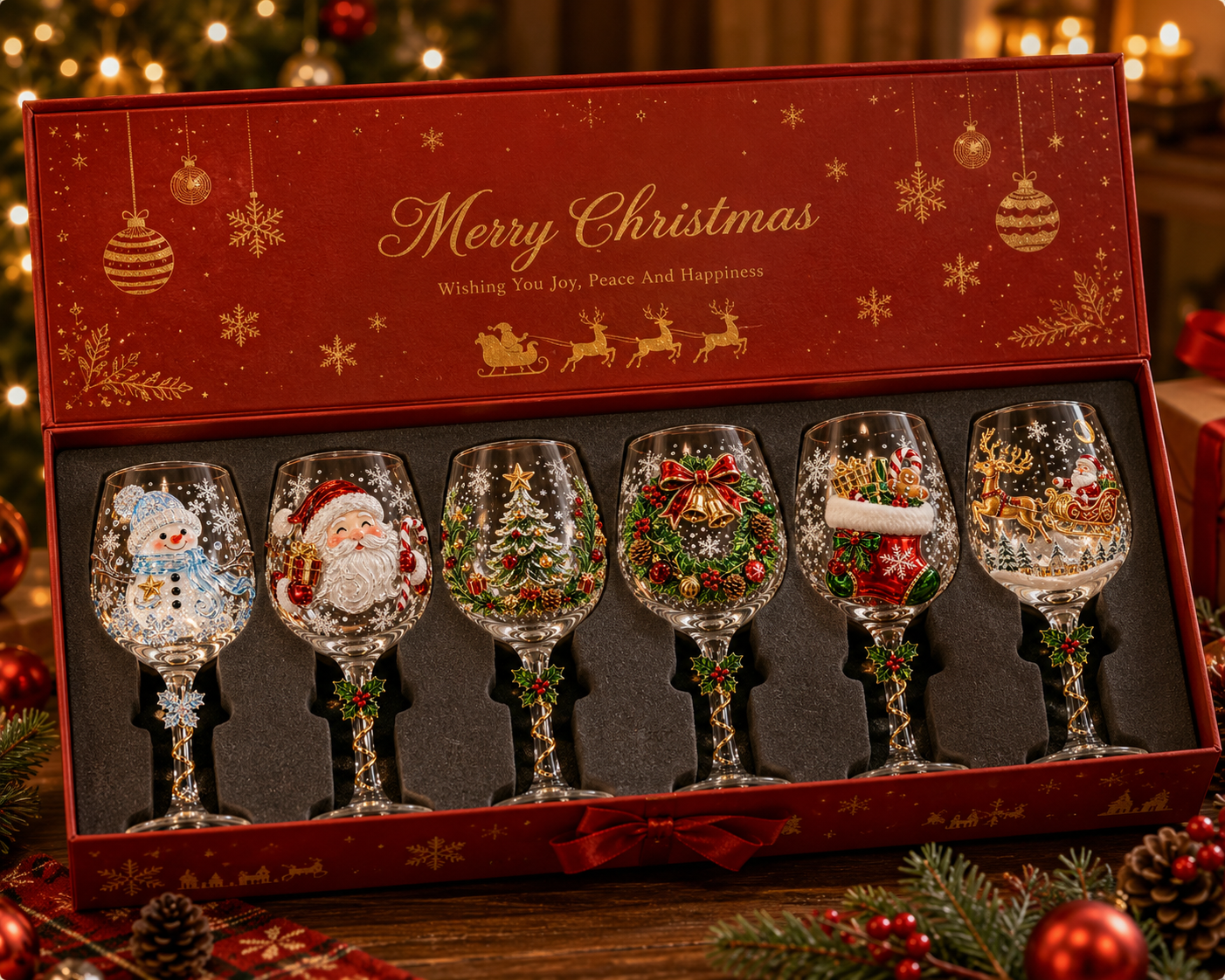 🎄 50% OFF 3D Christmas Glass Cup with Raised Holiday Artwork for Festive Drinks ✨