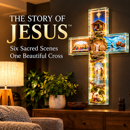 ✨ ✝️Last Day – 49% OFF!✨The Story of Jesus in 6 Scenes Cross Lamp