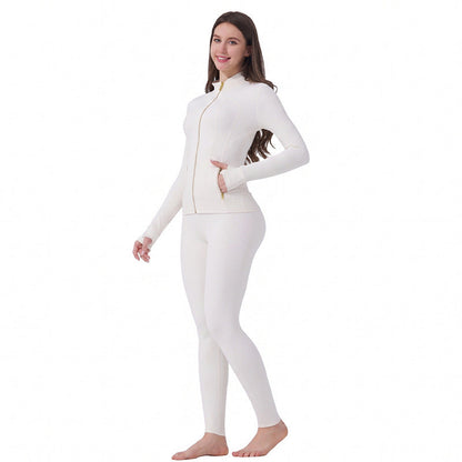 ✨ Sculpt-Seamless 2-Piece Athletic Performance Jacket & High-Waist Leggings Active Set 🏃‍♀️