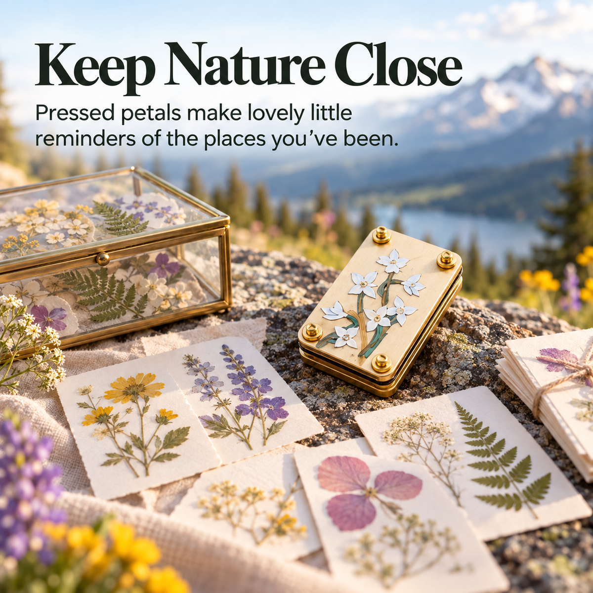 🌸 Mini Portable Botanical Flower Press Kit for Wildflowers & Craft Keepsakes 🌿