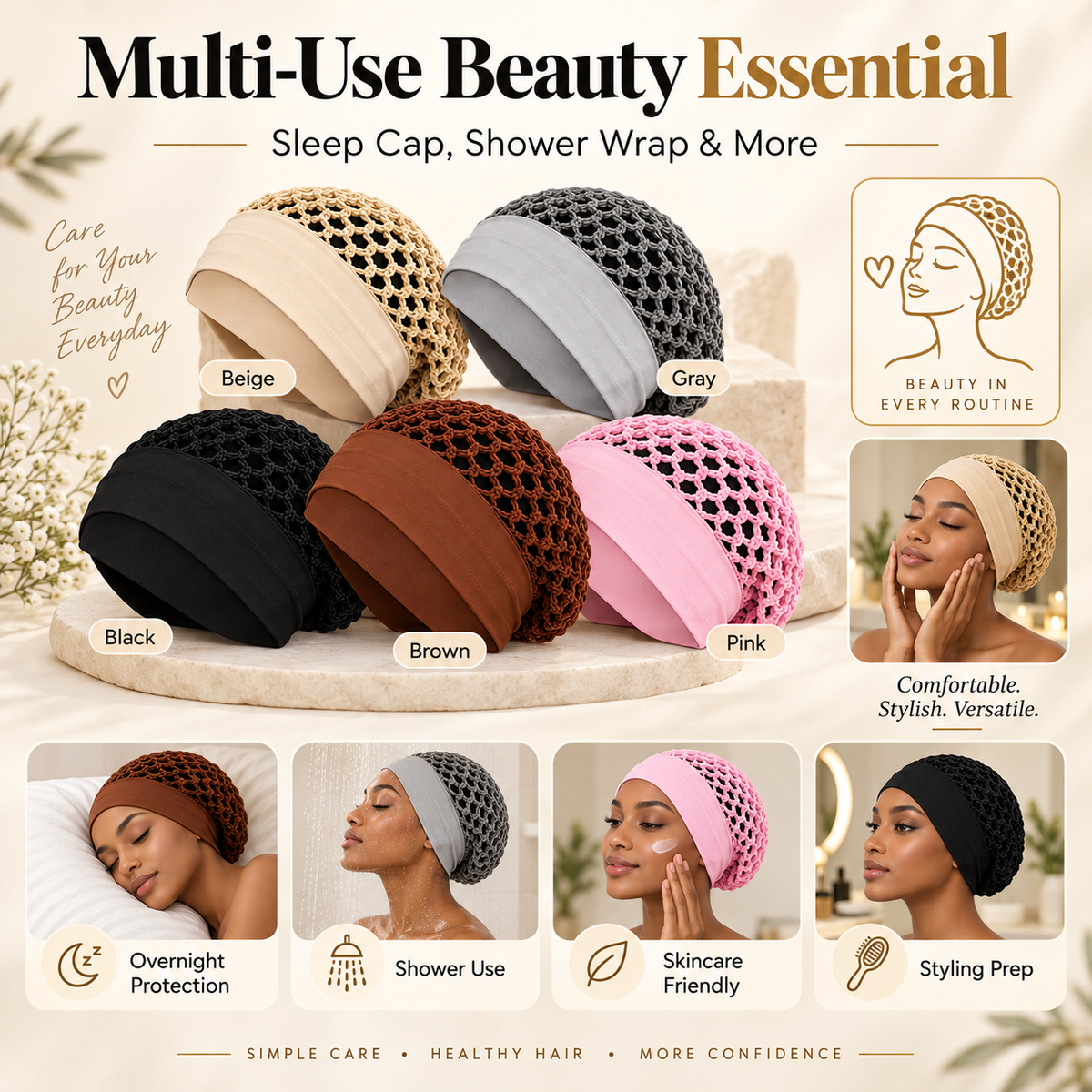 🔥 48% OFF 3-Pack Multi-Use Hair Wraps ✨ Sleep, Style & Protect