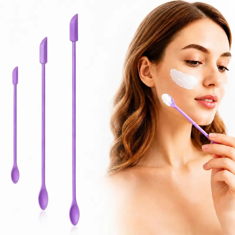 💜 50% OFF 6PCS Silicone Makeup Spatula Set – Scoop Every Drop of Cream, Foundation & Skincare