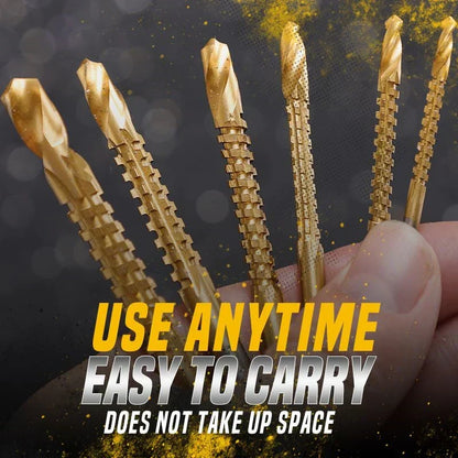 🔥 50% OFF Today ⚡ 6-Piece Titanium Serrated Drill Bit Set