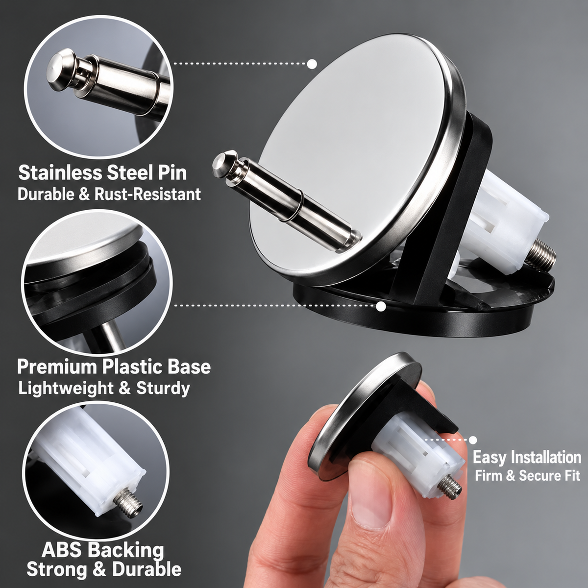 🔥 49% OFF 2 Pack Universal Toilet Seat Hinge Replacement Kit 🔧 Top-Fix Expansion Bolts