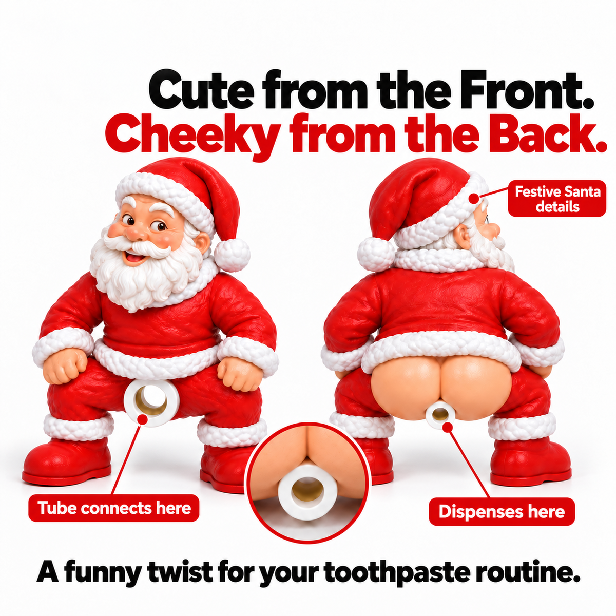 🎅 Santa’s Got a Secret! Funny Christmas Toothpaste Dispenser