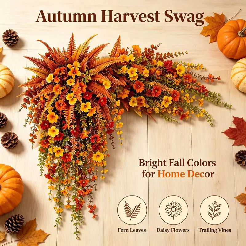 🍂 50% OFF Autumn Harvest Door Swag 🌼 Bring Warm Fall Color Home