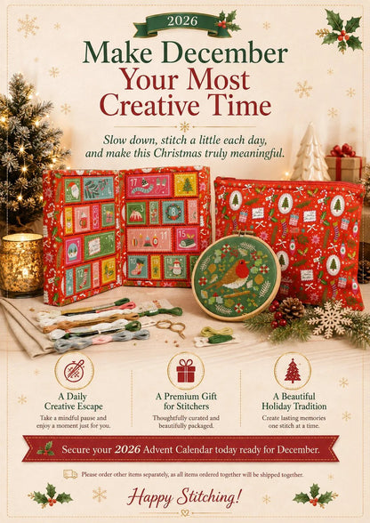 🔥 Last Day 50% OFF - 🎄🧵 2026 Cross Stitch Advent Calendar Box | 24 Days of Stitching Surprises for a Magical December 🎁 ✨