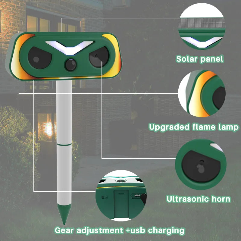 🔥 50% OFF – Solar Ultrasonic Animal Repeller with Motion Sensor & LED Flash